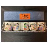 Japanese sake cups with Shunga