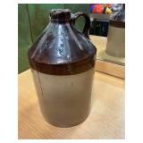 Brown Crock Jug w/ handle 9' tall