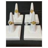 Costume, gold plated rings Size 7
