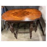 Inlaid wood parlor table W/ 6legs