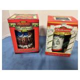 2 HolidayBudweiser Steins in box 2001 &2003