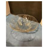 Glass etched bowl