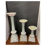 Candle stand Embossed/ Arch 3 piece 16" ,12" & 8"