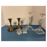 Crystal &Brass Candle Stick Holders