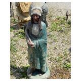 Indian chief concrete statue