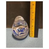 Egg shaped Art glass paperweight