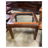 Glass top table 27" square x 21" Tall