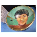 Hand-painted 14" Round wood bowl