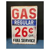 Regular gas Advertising tin sign 8" x 12"