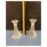 Glass candlesticks set