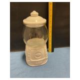 Gumball machine white ceramic & glass