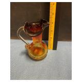 Crackle glass mini pitcher