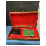 Playing cards in wood case