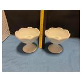 Milk glass candle holders
