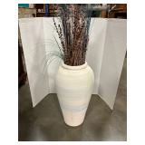 Pottery Vase w/ arrangement vase measures 19" tall