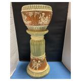 Roseville Pottery "Donatello" planter & pedestal