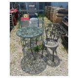 Aluminum Bristol table w/ one chair
