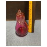 Rossi Cranberry Glass Pear