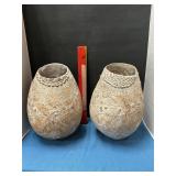 Rustic handcrafted earthward pots