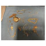Pocket watch, pendant & bracelets