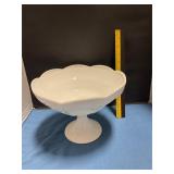 Milk glass pedestal fruit bowl