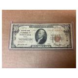 1929 Ten Dollar Bank Note from Portland