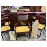 Double drop leaf table w/ chairs, 3 leaves & pads