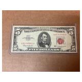 1963 Red Seal Five Dollar Bill