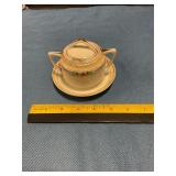 Nippon Porcelain hand-painted sugar bowl & saucer