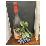 Vino Veritas wine bottle & grapes 24" T