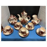 Tea set vintage stoneware w/ cups