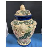 Chinese Majolice Pottery Ginger Jar 16" T