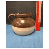 Brown crock with handle