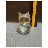 Owl shaped glass paperweight