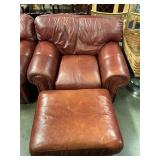 Leather chair w/ ottoman matches 209 & 110