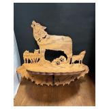 Handcrafted wolf shelf 14" L x 12" T