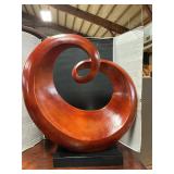 Handcrafted Suar Wood Abstract Sculpture 25" T