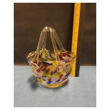 Hand blown glass basket