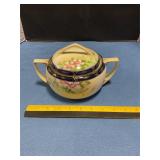 Nippon Porcelain hand-painted bowl W/ lid