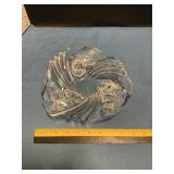 Glass swirl Christmas candle holder