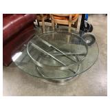 Modern style round glass top coffee table 42" R