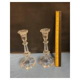 Set of glass candle holders