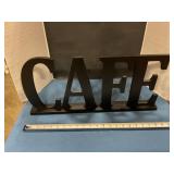 Black wooden tabletop Cafe sign