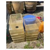Plastic storage bins 11 total