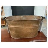 Copper boiler wash tub 23"L x 12"W x 13" T