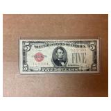 1928F Red Seal Five Dollar Bill