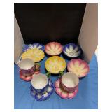 Water garden hand painted ceramic set