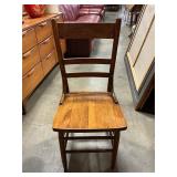 Ladder high back wood chair