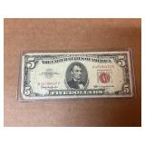1963 Red Seal Five Dollar Bill