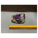 Hand- blown glass fish aquarium paperweight